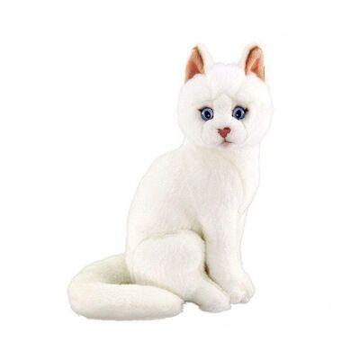 Animals Of The World Peluş Oyuncak Oturan Beyaz Kedi 22 Cm - 1