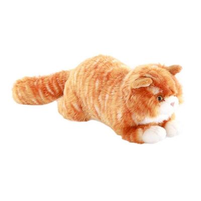 Animals Of The World Peluş Yatan Tekir Kedi 34 cm Kahverengi