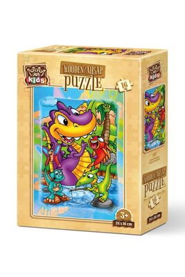 Art Kids Balıkçı Dinazorlar 16 Parça Ahşap Puzzle - 1