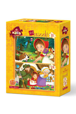 Art Kids Kırmızı Pelerinli Kız 12+24 Parça Puzzle - 1