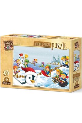 Art Kids Kış Sporcuları 25 Parça Ahşap Puzzle - 1