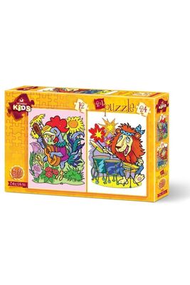 Art Kids Müzisyen Hayvanlar 12+24 Parça Puzzle - 1