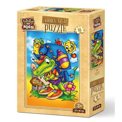 Art Kids Okul Yolu 16 Parça Ahşap Puzzle - 1