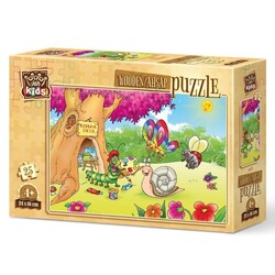 Art Kids Ressam Tırtıl 25 Parça Ahşap Puzzle - 1