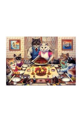 Art Puzzle Kedi Ailesi Ziyafette 260 Parça Puzzle - 2