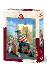 Art Puzzle Ressam Kedi 500 Parça Puzzle - 1