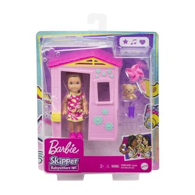 Barbie Bebek Bakıcısı Oyun Seti, Pembe Ev - 1