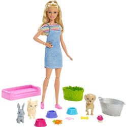 Barbie ve Hayvanları Banyo Eğlencesinde Oyun Seti - 1