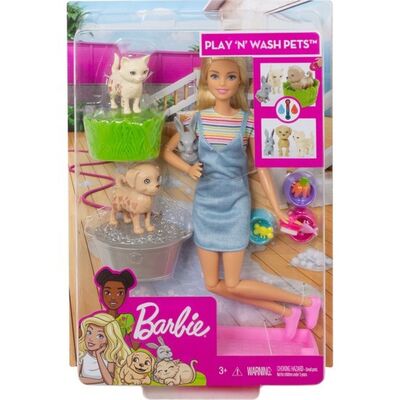 Barbie ve Hayvanları Banyo Eğlencesinde Oyun Seti - 2