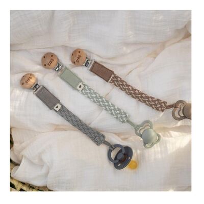 Bibs Emzik Askısı Paci Braid Sage Ivory - 2