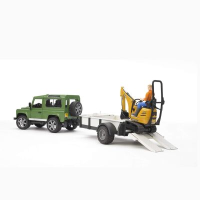 Bruder Land Rover Arazı Aracı JCB Mini Kazıcı - 1