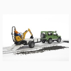 Bruder Land Rover Arazı Aracı JCB Mini Kazıcı - 3