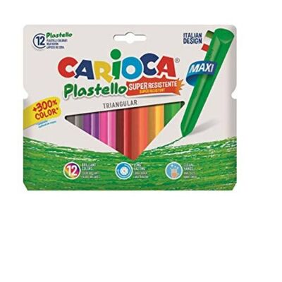 Carioca Üçgen Elleri Kirletmeyen Yıkanabilir Pastel Boya Kalemi 12li Jumbo - 2