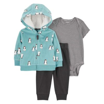 Carters Erkek Bebek Hırkalı Set 3'lü Paket 1R522310 - 1