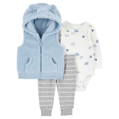 Carters Erkek Bebek Yelekli Set 3'lü Paket 1R722610 - 1