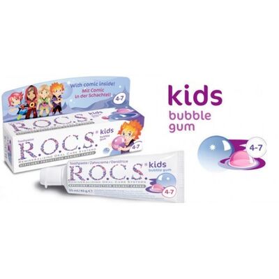 Rocs Çocuk Diş Macunu Bubble Gum 4-7 Yaş - 1