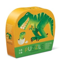 Crocodile Creek Mini Puzzle 12 Parça Dinozor ve Yavrusu - 1