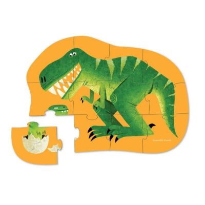 Crocodile Creek Mini Puzzle 12 Parça Dinozor ve Yavrusu - 2