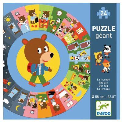 Djeco Yuvarlak Puzzle 24 Parça/ Bir Gün - 2