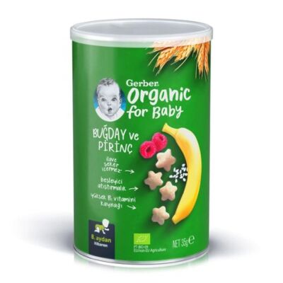 Gerber Organik Pirinçli Buğdaylı Tatlı Atıştırmalık 35 gr 8 Ay Üzeri - 1