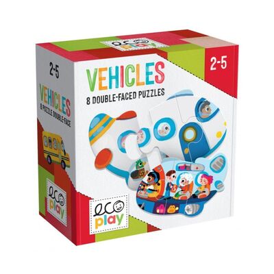 Headu Ecoplay Vehicles İki Parçalı Puzzle 2-5 Yaş - 1