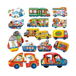 Headu Ecoplay Vehicles İki Parçalı Puzzle 2-5 Yaş - 2