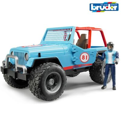 Jeep Cross Safari Aracı ve Kasklı Pilotu - Mavi - 1