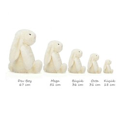 Jellycat Bashful Orta Boy Krem Tavşan 31 cm - Thumbnail