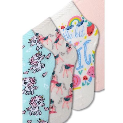 Katia 4'lü Paket Unicorn Kutu Kız Çocuk Soket Çorap 12401K2021