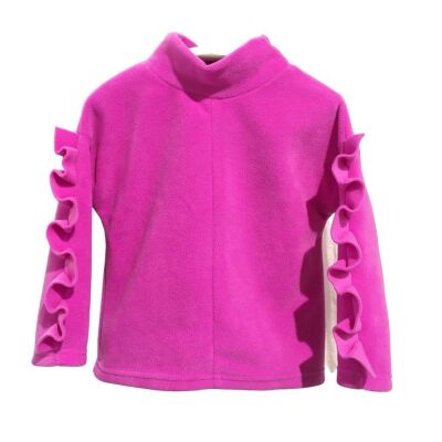 Kız Çocuk Kolu Fırfırlı Sweatshirt 3296 - 1