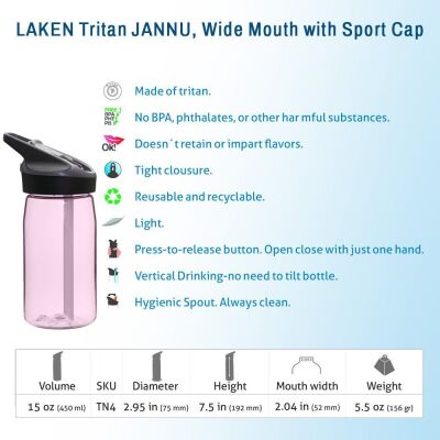 Laken Tritan Şişe 0,45L.Jannu Mavi LKTN4AC - 2