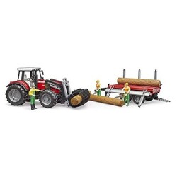 Massey Ferguson 7480 ve Kütük Taşıyan Römork - Thumbnail