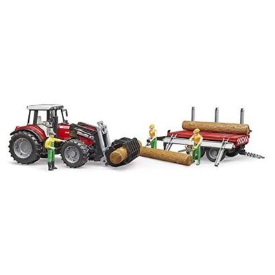 Massey Ferguson 7480 ve Kütük Taşıyan Römork