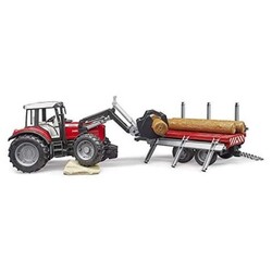 Massey Ferguson 7480 ve Kütük Taşıyan Römork - Thumbnail