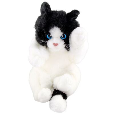 Peluş Yavru Kedi 24 cm Siyah Beyaz - 1