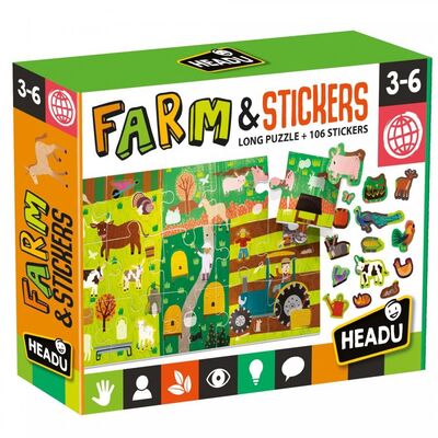 Puzzle + Stickers The Farm (3-6 Yaş)