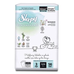 Sleepy Bio Natural Bebek Bezi Jumbo Midi 56lı No:3 - Thumbnail