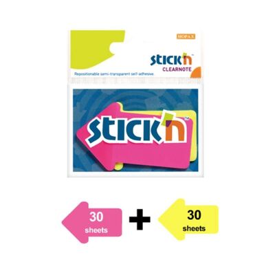 Stickn Yapışkanlı Not Kağıdı Ok Şeklinde İki Renkli 76x50 mm 60lı - 1