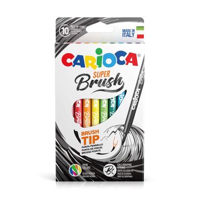 Carioca Super Brush Fırça Uçlu Keçeli Boya Kalemi 10'lu