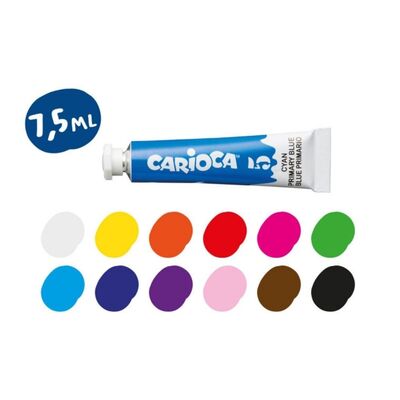 Tempera Tüp Guaj Boya 12 Renk Fırçalı Yıkanabilir 7.5 ML