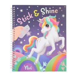 Top Model Unicorn Boyanabilir Şablonlu Stickerli Tasarım Defteri - Thumbnail