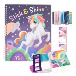 Top Model Unicorn Boyanabilir Şablonlu Stickerli Tasarım Defteri - Thumbnail